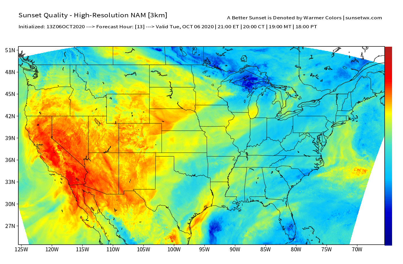 Example of SunsetWx prediction