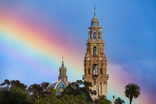 Fleeting - Rainbow over the California Tower, Balboa Park